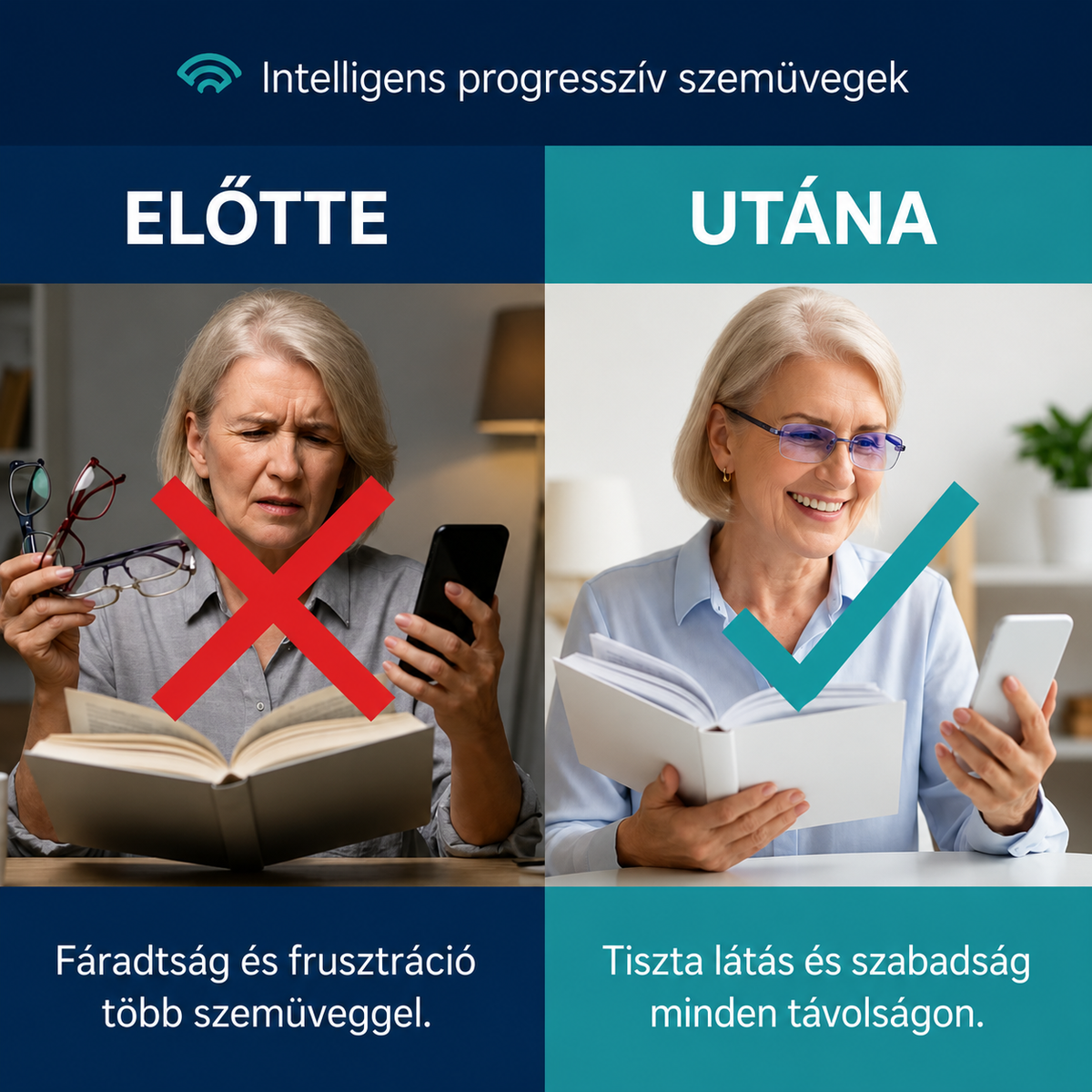 2X1 - OptiFlex™ Intelligens Progresszív Szemüveg